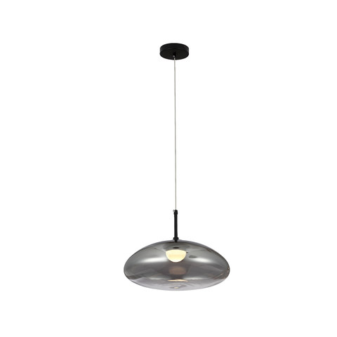 ACA Lighting ASTRO-PENDANT LAMP BLACK METAL +SMOKE GLASS LED 5W 3000K 400LM IP20 — manufacturer representative image