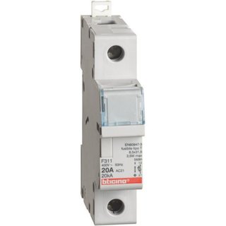 BTicino Fuse carrier 1P - 20A - 400V - fuses type T (8.5x31.5 mm) - 1 module — F311