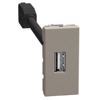 BTicino Pre-connected type A USB connector - 1 module - stone — YG4285P