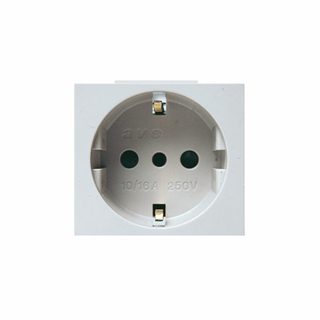 AVE Schuko socket outlet 2P+E 16A 250V – shuttered – 2 modules — 45590TS