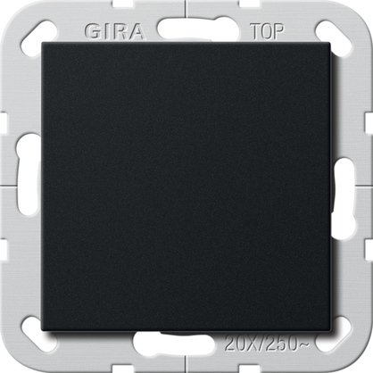 Gira British Standard rocker switch (BS EN 60669-1) 20 AX 250 V~ with rocker black matt (lacquered) Circuit breaker, 2-pole — 2836005