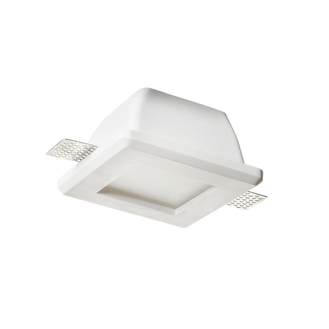 ACA Lighting SQUARE GYPSUM TRIMLESS SPOT LUMINAIRE RORY GU10 WITH FROSTED GLASS — G9001GC