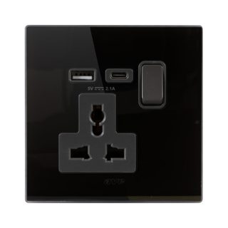 AVE 1G 13A 1P MLST.SWIT.SOCK.+USB AC 2M — BS1059TSACNAL