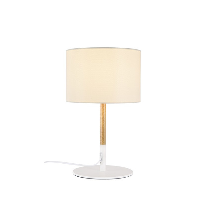 ACA Lighting TABLE 1ΧΕ27 METAL ABAZOUR+WOOD COLOR Φ25ΧΗ40CM YASMINE — OD6508TWH
