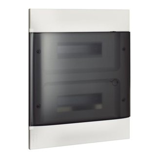 BTicino LINEA HABITA flush-mounting switchboard with door dark colour, 2x12 modules — E315P24