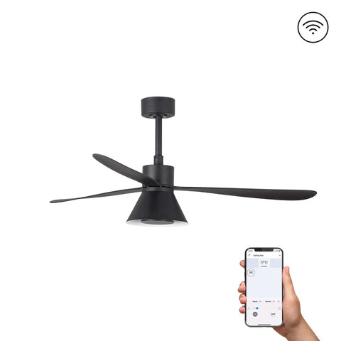 Faro Barcelona AMELIA CONE L Ceiling fan black CCT TUYA — manufacturer representative image