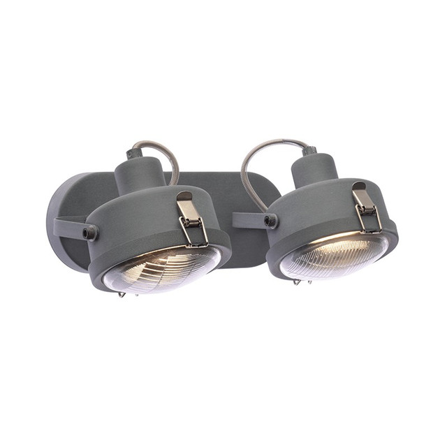 ACA Lighting NETTO WALL MOUNTED LIGHTING 2ΧGU10 GREY METALLIC 31X12X19CM MORFEAS — AR1722W31G