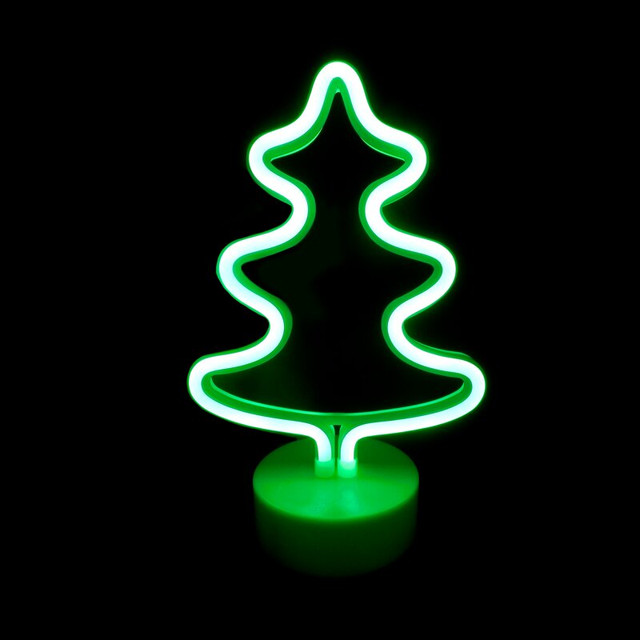 ACA Lighting TREE, 44 NEON LED LIGHTS WITH BATTERY (3xAA)/USB, GREEN, IP20, 17x10x26cm — X04445306