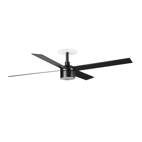Faro Barcelona RUDDER RECESSED TEK 4 L Black/walnut fan 2700K — manufacturer representative image