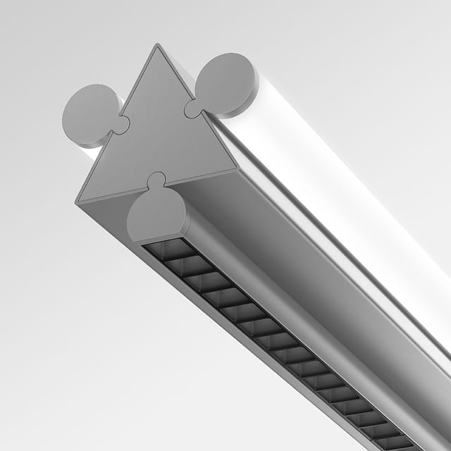 Artemide Dreispitz - Suspension Horizontal - 2 Diffused + 1 Controlled Emission - 120 - Silver — 1856000A