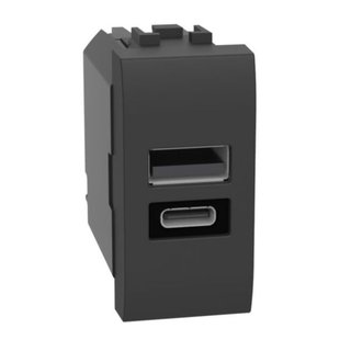 BTicino USB charger with 2 type A and C ports - 20W — L4192AC