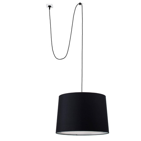 Faro Barcelona CONGA Black pendant lamp with plug 500 — manufacturer representative image
