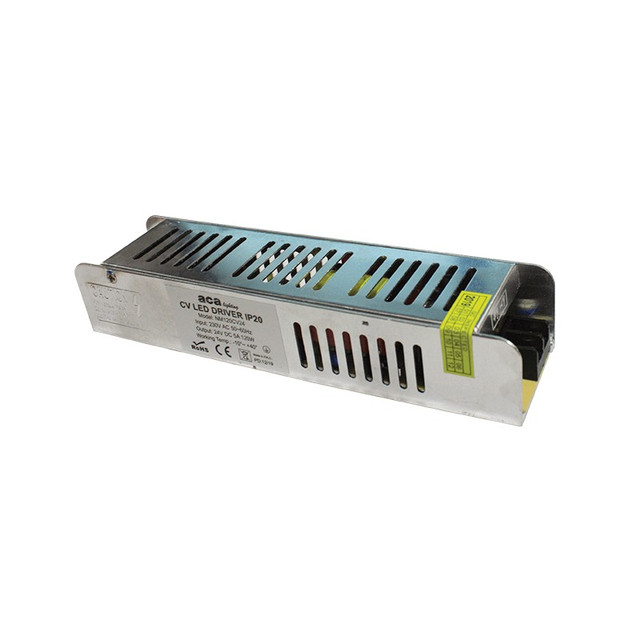 ACA Lighting METAL CV LED DRIVER 120W 230V AC-24V DC 5A IP20 WITH TERMINAL — NM120CV24