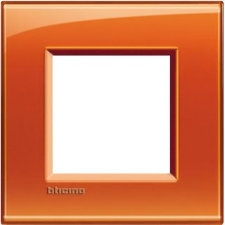 BTicino Square cover plate 2 modules - orange deep — LNA4802OD