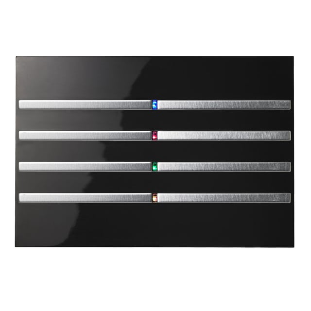 Blumotix KNX sensitive multifunction keypads cover — rectangular 8 buttons - Black — BX-F-RKB-Chrome