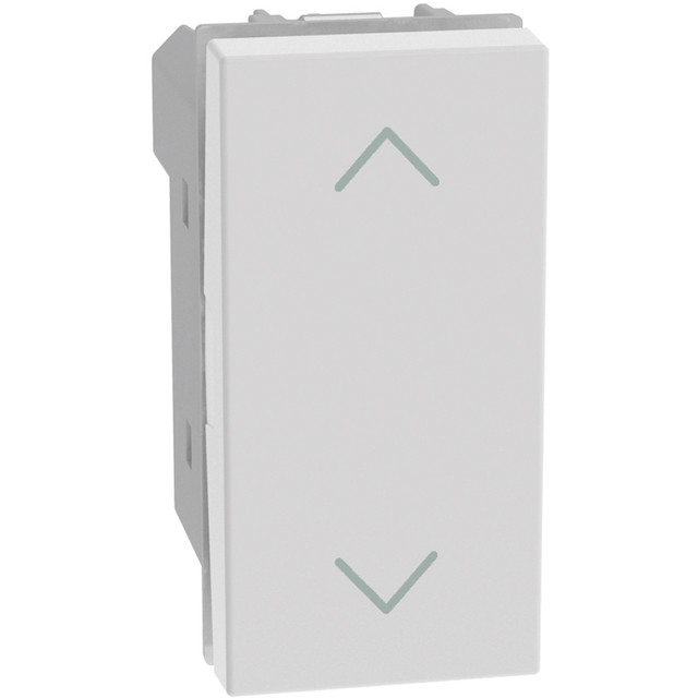 BTicino Double pushbutton with interlock with UP and DOWN symbol - 1 module - white — YW4037N