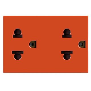 BTicino Euro/American standard socket outlets. Duplex 2P+E 16 A 127/250 Va.c. - Orange — J4185O