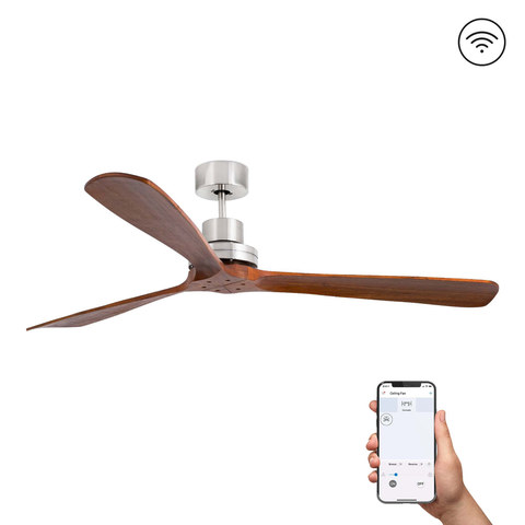 Faro Barcelona LANTAU XL Matt nickel/walnut fan TUYA — manufacturer representative image