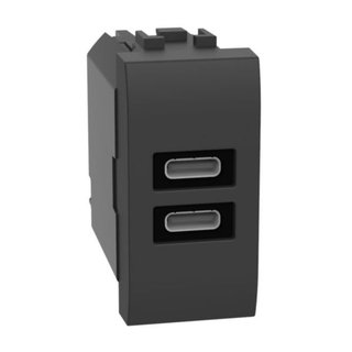 BTicino USB charger with 2 type C ports - 20W — L4192CC