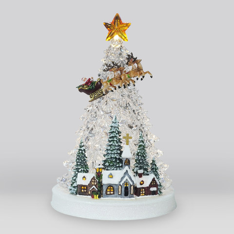 ACA Lighting LED ACRYLIC TREE WITH VILLAGE WW 3AA BATTERIES(NOT INCLUDED) 4,5V 3,6W USB INCLUDED 210*210*313MM — manufacturer representative image