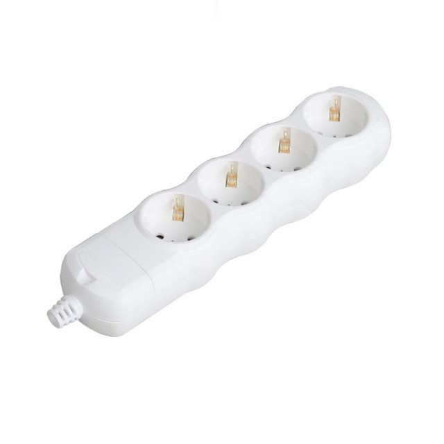 ACA Lighting MULTISTRIP 4 SCHUKO SOCKETS WITH CHILD PROTECTION NO SWITCH NO CABLE 16A IP20 — BMS204