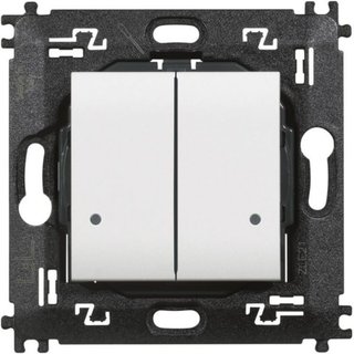 BTicino Double wireless Light switch with 2 buttons to control 2 different connected devices for Lights. — N4003DCW