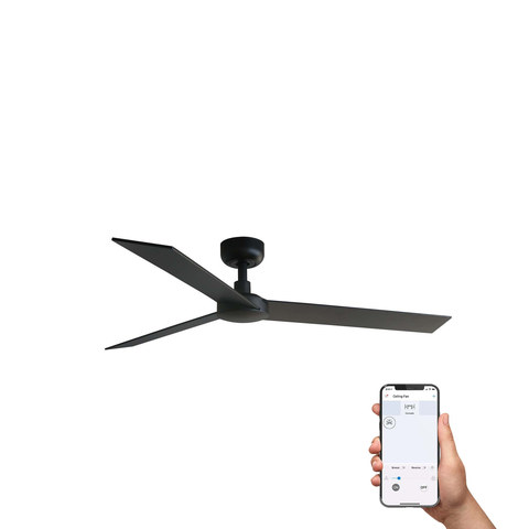 Faro Barcelona RUDDER L Black/walnut fan TUYA — manufacturer representative image