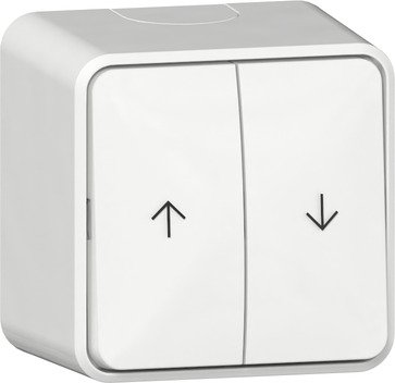 Gira Blind rocker switch, 10 AX 250 V~ with arrow symbols and mounting plate pure white — 315913