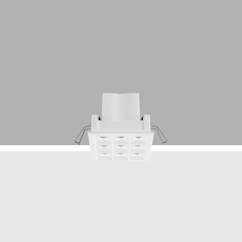 iGuzzini RA76 — Square miniaturised recessed luminaire with 9 optical elements for LED lamps - fixed optics — manufacturer representative image