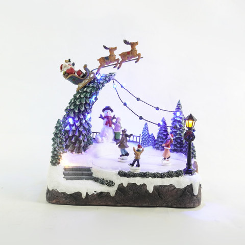 ACA Lighting LED XMAS SKATING WITH MOVEMENT MUSIC 8 SONGS RGB 3AA BATTERIES(NOT INCLUDED) 4,5V 3,6W USB INCLUDED 240*190*160MM — manufacturer representative image