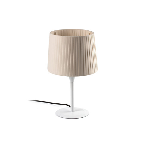 Faro Barcelona SAMBA S White/ribbon beige mini table lamp — manufacturer representative image
