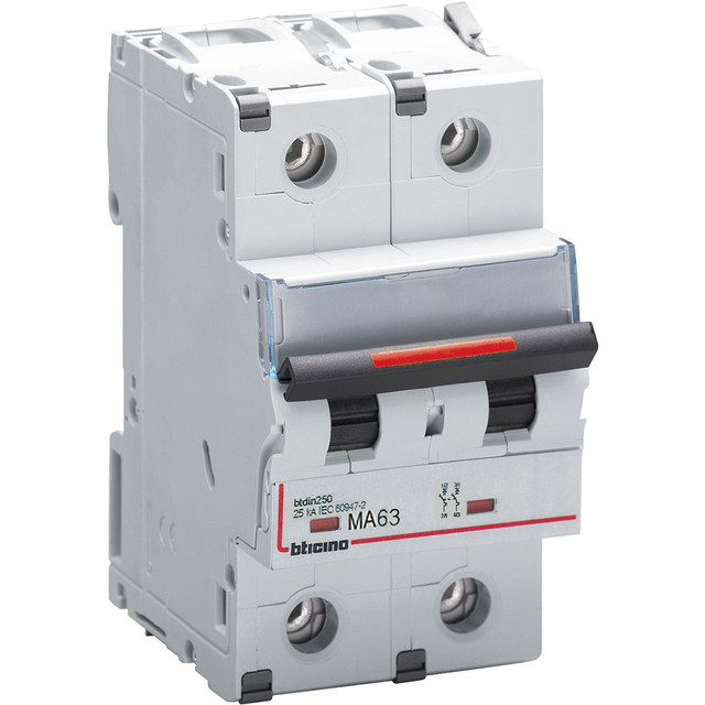 BTicino BTDIN250 - magnetic only 2P - curve 12-14 In= 80A - Im= 800A - Icu= 25kA — FV82SM800