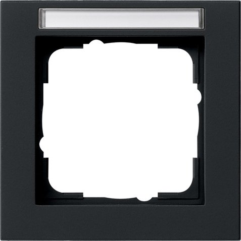 Gira E2 cover frame with inscription space black matt (lacquered) black matt (lacquered) — 109109