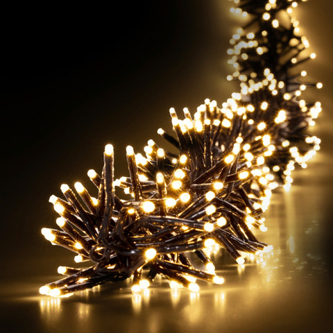 ACA Lighting XMAS SUPER CLUSTER 3216 WW 3mm BULB BLACK LEADWIRE 5m IP44 ADAPTER 220/240VAC-36VDC 12W 8 FUNCTIONS MEMORY& 8/16 TIMER L8m — manufacturer representative image