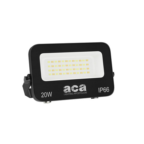 ACA Lighting LED SMD BLACK FLOOD LUMINAIRE 20W 3CCT 2000LM 185-265V RA>80 IP66 — manufacturer representative image