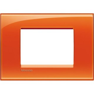 BTicino Square cover plate 3 modules - orange deep — LNA4803OD