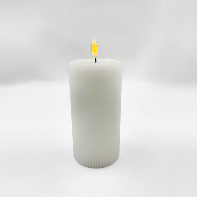 ACA Lighting LED BATTERY WHITE WAX CANDLE WITH WATER EFFECT FLICKERING 2AA BATTERIES (NOT INCLUDED) 75x150mm — BC15W