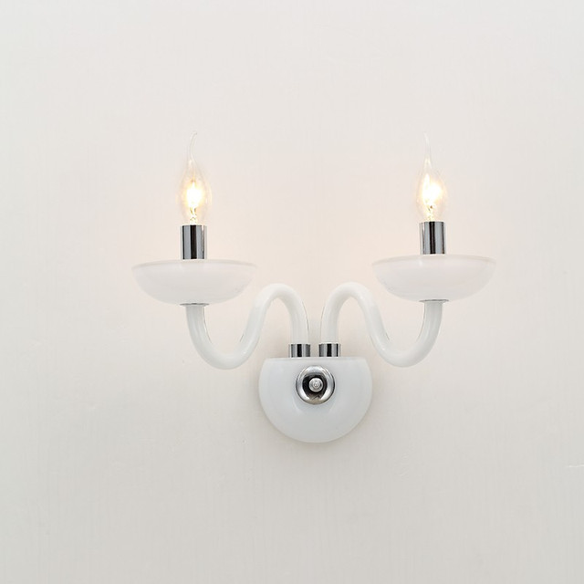 ACA Lighting NETTO WALL MOUNTED LUMINAIR 2XE14 WHITE CRYSTAL + CHROME METAL 40X30CM LUNARIA — BLK82182WWC