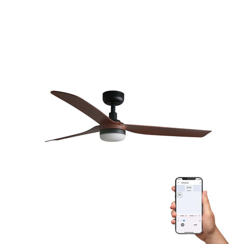 Faro Barcelona PUNT M LED Ceiling fan black/walnut 18W TUYA SWT — manufacturer representative image
