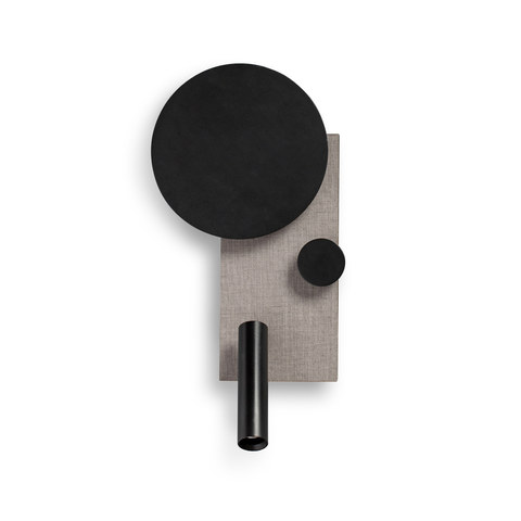 Faro Barcelona KLEE Right grey wall lamp with reading light — manufacturer representative image