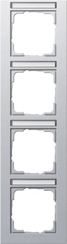 Gira E2 cover frame with inscription space colour aluminium colour aluminium (lacquered) — 111425