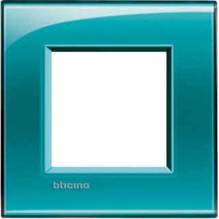 BTicino Square cover plate 2 modules - green deep — LNA4802VD