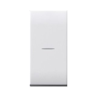AVE AXIAL SWITCH WITH LENS, DOMUS S44, RAL 9010 COLOUR, 1P 10AX LIGHTABLE – GLOSSY FINISH – 1 MOD. — 441001AS