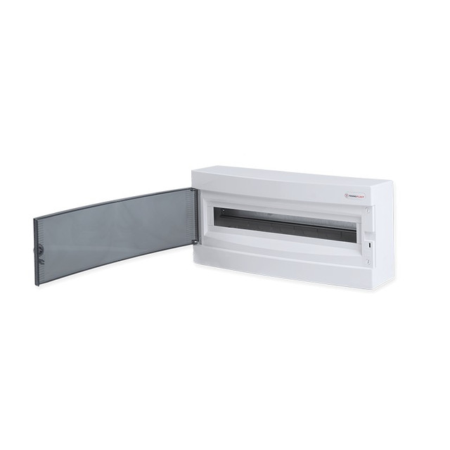 ACA Lighting SURFACE MOUNTING ENCLOSURE 24 MODULES TRANSPARENT DOOR 1 ROW IP40 — 282N1X24C