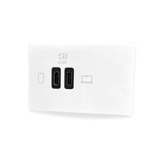 BTicino Double USB sockets - 2 x Type-C 63 W — JW4395CC