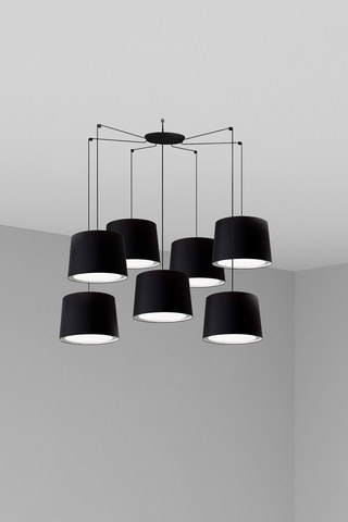 Faro Barcelona CONGA 7L Black pendant lamp 500 — manufacturer representative image