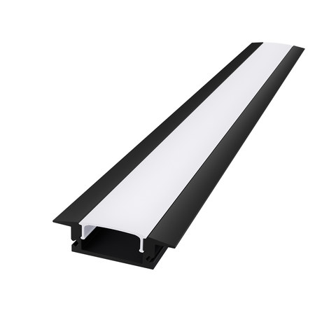 ACA Lighting MINI RECESSED ALUMINUM PROFILE BLACK WITH OPAL COVER 2m/pc — manufacturer representative image