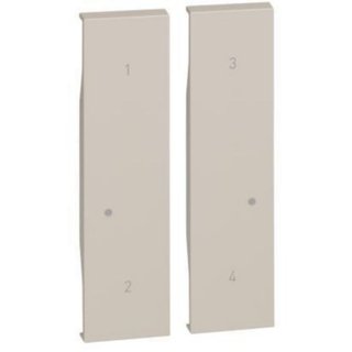BTicino L.NOW - cover 1+1M 4 scenarios day/night/TV/read steel — KM37M2