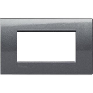 BTicino Square cover plate 4 modules - steel — LNA4804AC