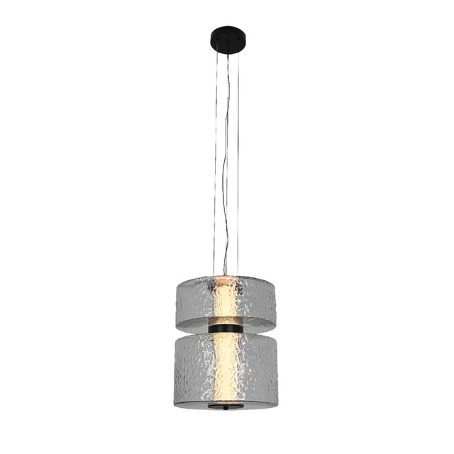 ACA Lighting LIORO-PENDANT LAMP BLACK METAL + GLASS LED SMD 27W 2700K-3000K-4000K 2160LM IP20 — HM24153